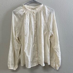 Elegant Cream Button-Up Blouse